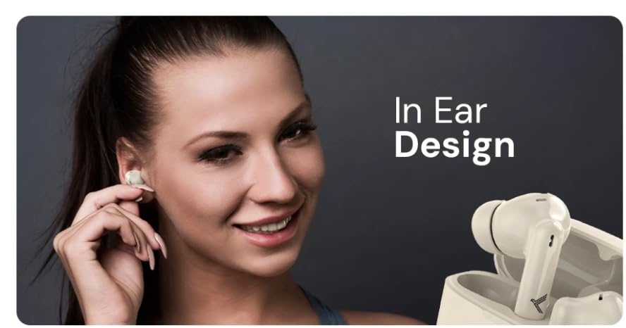 KDM – E1 Leo Pods Truly Wireless in Ear Earbuds with 30hrs Playtime, Free Case, Low Latency, Buds TWS, White