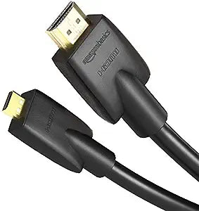 amazon basics Hl-007330 High-Speed Micro-Hdmi To Hdmi Cable - 3 Feet (Latest Standard), Black - (Not Compatible With Mobile Phones), Black