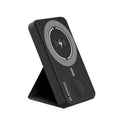Stuffcool PB9063W 5000mAh Magnetic Powerbank Compatible with Apple Watch Charging and Leather Kick Stand - Black