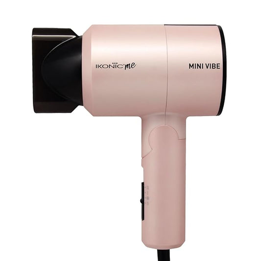 Ikonic Mini Vibe Hair Dryer 1200W with 2 Speed Setting Cool Shot Overheat Protection, Compact Design, Travel Friendly,Glossy Finish Look, All Hair Type, Pink
