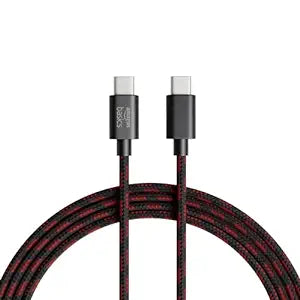 amazon basics Braided Type C to C Cable 60W Fast Charging Cable with 480 Mbps Data Transfer Speed | 1.2m, Tangle Free Cable