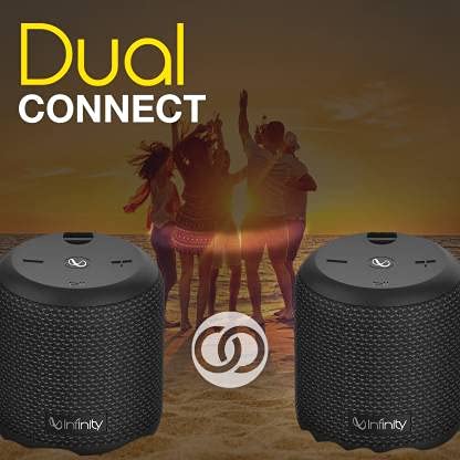 INFINITY by Harman Fuze 99 4.5 W Deep Bass Sound with Dual Equalizer and Water Proof Bluetooth Speaker (Black)