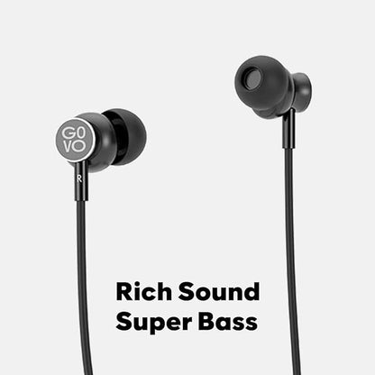 GOVO GOKIXX 630 Bluetooth Wireless Neckband in Ear Earphones, 10H Playback, Enhanced Bass, Metal Control Board,IPX5, Magnetic Earbuds, Lightweight Design (Platinum Black)