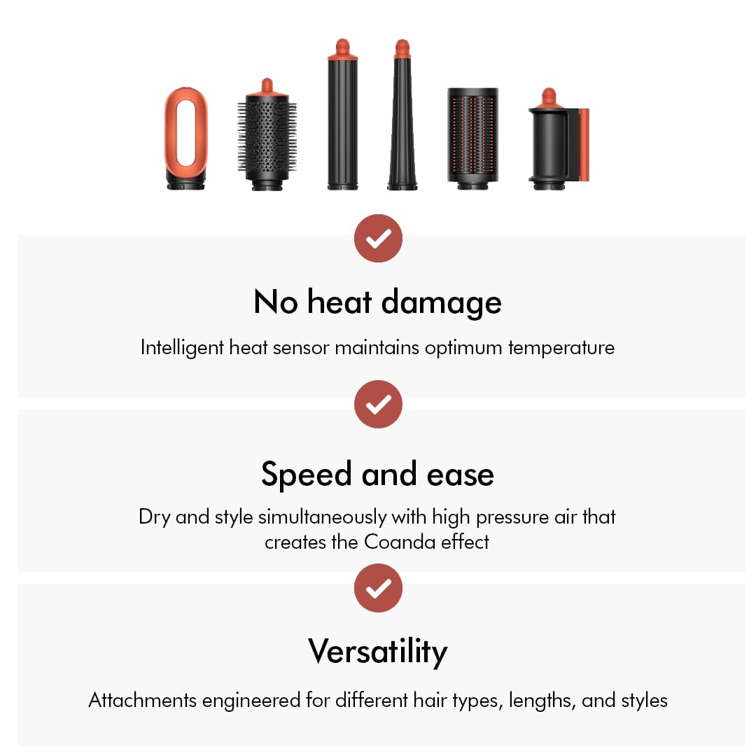 Dyson Airwrap I.D. 6-In-1 Multi-Styler | Styles Without Heat Damage| 7 Styling Settings|3 Speed & 3 Heat Settings|Cold Shot| Enhanced Coanda Airflow| 2 Yr Warranty,1300 Watts