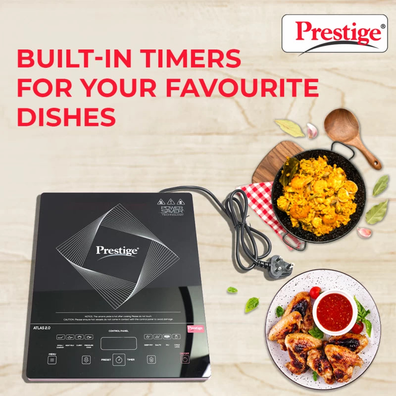 Prestige Atlas 2.0 Induction Cooktop  (Black, Red, Touch Panel)