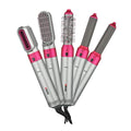 WMARK NG-1000 Hot Air Styler 5 in 1 for Drying/Curling/Straightening, 5 interchangeable attachments with 3 level of speed and Temperature settings, 1000W Motor Overheat protection Men & women, GREY