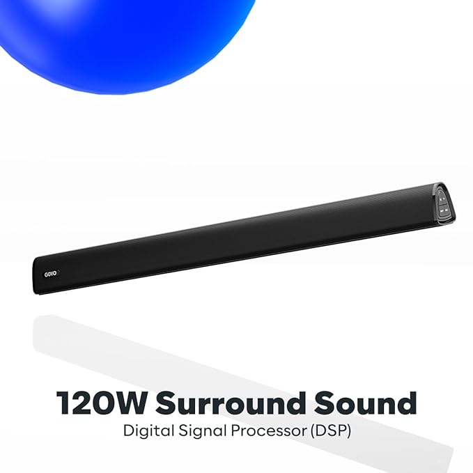 GOVO GOSURROUND 945 | 120W Soundbar, 5.1 Channel Home Theatre with 5.25" subwoofer, Dual Rear Satellites, AUX, USB & Bluetooth, 3 Equalizer Modes, Stylish Remote & LED Display (Platinum Black)