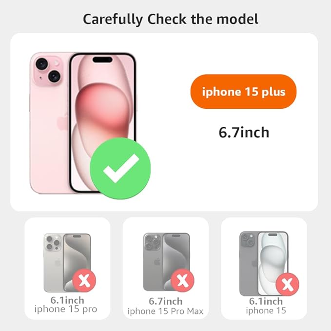 Amazon Basics TPU Ultra Hybrid Clear Camera Protection Back Cover Case for iPhone 15 Plus - Crystal Clear