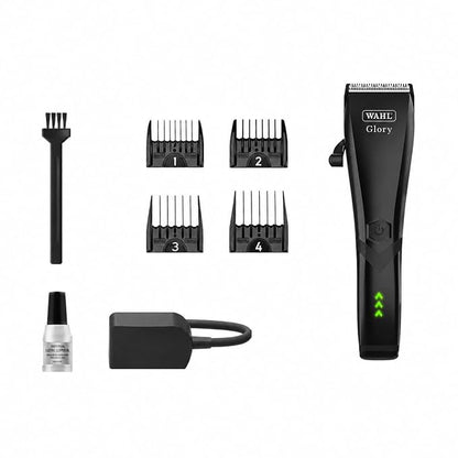 Wahl Glory Professional Clipper, Cord/Cordless Operation, 6000 RPM Powerful Motor, Patented Blade with Integrated Adjustable Lever, Lightweight, Smart LED Indicator, 4.5 Hours Runtime, 2 Years Warranty, 02211-024