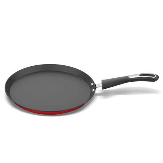 Preethi Dura Collection Non Stick Tawa, 28 cm, Gas & Induction Compatible, 5 Star Non Stick Effect, Chilly Red