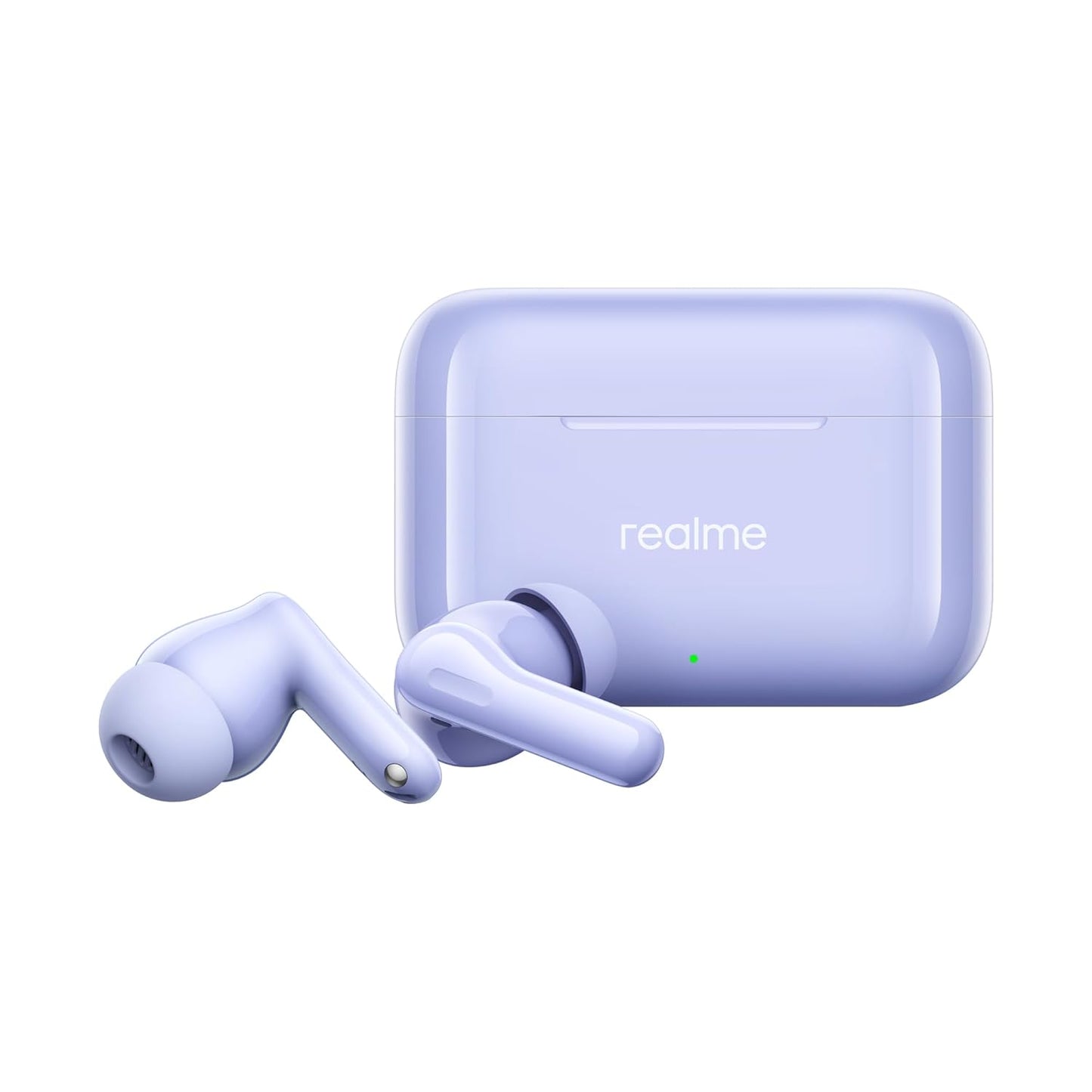Realme Buds T200 True Wireless Earbuds with Hi-Res Audio, 12.4mm Dynamic Bass Drivers, 32 dB ANC, Quad Mic, 45ms Latency, Upto 50 Hrs Playback, Fast Charge, IP55 Rated, BT 5.4 (Dreamy Purple)
