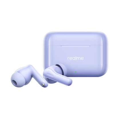 Realme Buds T200 True Wireless Earbuds with Hi-Res Audio, 12.4mm Dynamic Bass Drivers, 32 dB ANC, Quad Mic, 45ms Latency, Upto 50 Hrs Playback, Fast Charge, IP55 Rated, BT 5.4 (Dreamy Purple)