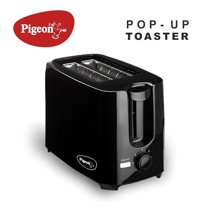 Pigeon by Stovekraft 2 Slice Auto Pop up Toaster. A Smart Bread Toaster for Your Home (750 Watt) (black)