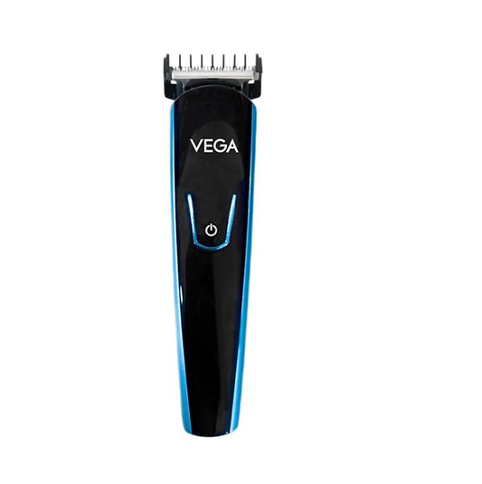 Vega T4 Beard Trimmer for Men with Stainless Steel Blade, 4 Comb Attachment: 0.5mm - 7mm, 30 Mins Runtime, Travel Friendly, Charging Indicator Light, Black, (VHTH-15)