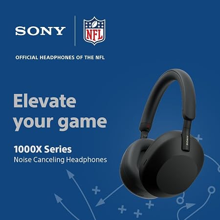 Sony WH-1000XM5 Best Active Noise Cancelling Wireless Bluetooth Over Ear Headphones with Mic for Clear Calling,Battery Life 30 Hours -Black