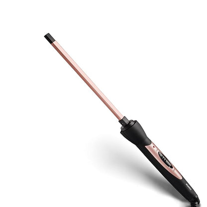 AGARO HC9007 Hair Curler With 7 MM Barrel, Rod, Tong, Chopstick Rectangular Hair Curler, Ceramic Coated Plates, Cool Touch Tip, Fast Heating, For Men Women, Maggie Curl, Styling, Rose Gold & Black