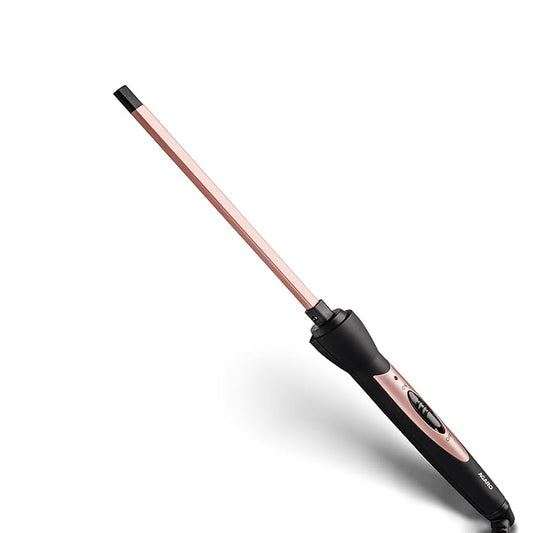 AGARO HC9007 Hair Curler With 7 MM Barrel, Rod, Tong, Chopstick Rectangular Hair Curler, Ceramic Coated Plates, Cool Touch Tip, Fast Heating, For Men Women, Maggie Curl, Styling, Rose Gold & Black