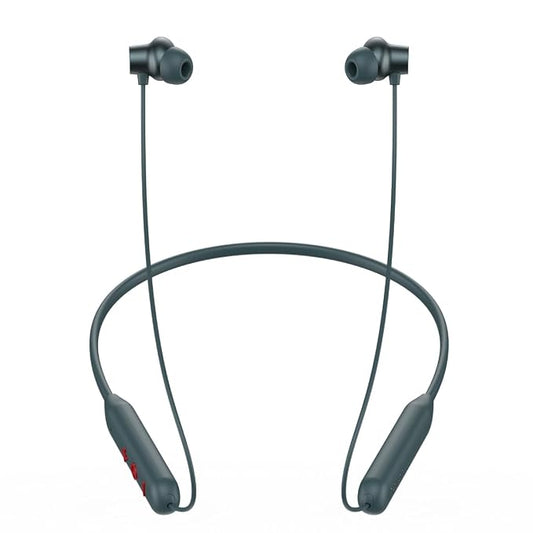pTron Newly Launched Tangent Eon BT V5.3 Wireless in Ear Neckband, Trutalk AI-ENC for Clear Calls, 13Mm Dynamic Driver, Deep Bass, Type-C Fast Charging, Dual Pairing, Voice Assistant & IPX5 (Grey)