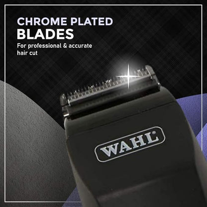 Wahl Corded Trimmer, Self-Sharpening Precision Blades, Chrome plated Blades, Adjustable Lever, for Men (Black)