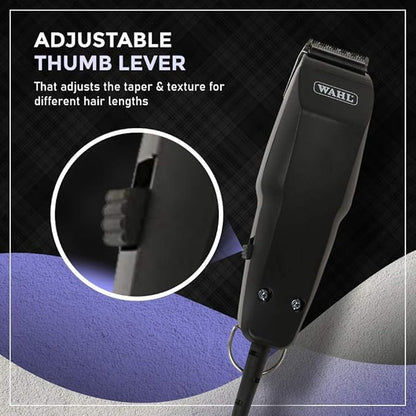 Wahl Corded Trimmer, Self-Sharpening Precision Blades, Chrome plated Blades, Adjustable Lever, for Men (Black)
