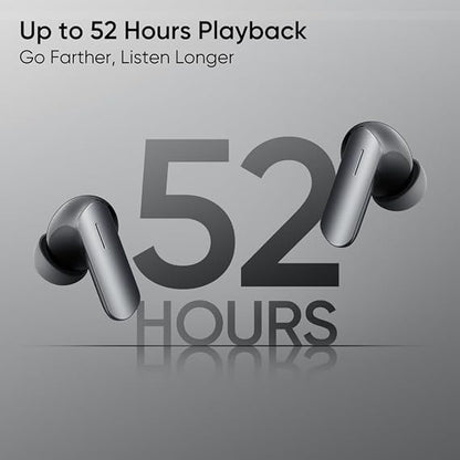 realme Earbuds Air 7 True Wireless,12.4mm Dynamic Bass Drivers,52Hrs Playtime,52dB Hybrid ANC,6 Mic ENC,45ms Low Latency,360° Spatial Audio,Hi-Res LHDC,IP55 Dust & Water Resistant,BT v5.4(SlateGrey)