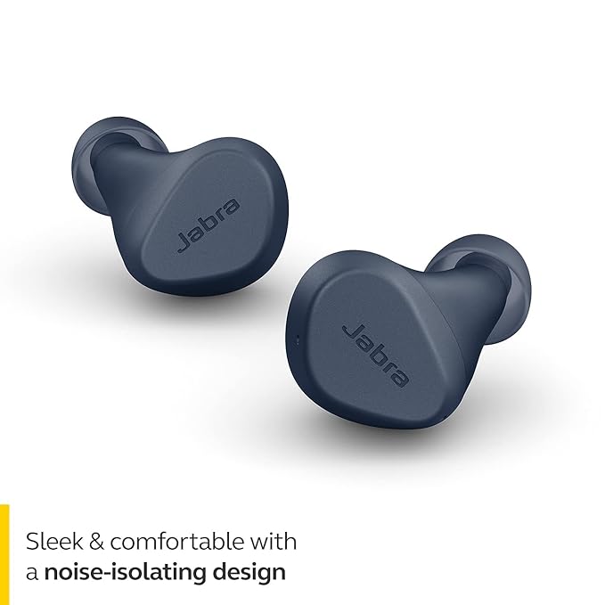 Jabra Elite 2 in Ear Wireless Bluetooth Earbuds â€“ Noise Isolating with 2 Built-in Microphones for Clear Calls, Rich Bass and Customizable Sound - Navy