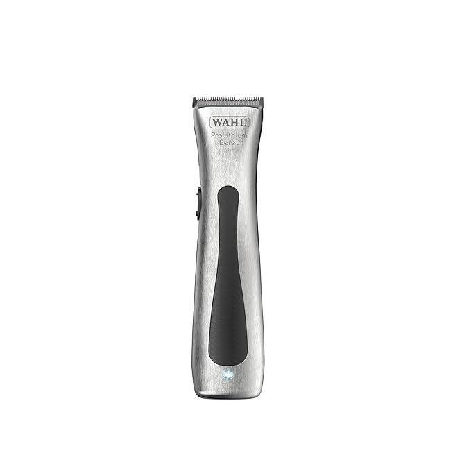 Wahl 08841-724 Cord/Cordless Professional Beret Lithium Ion Trimmer, 0.4 cuttinng length, 4 Guide Combs (2.5 mm-11 mm), 6000 Rpm, 75 min run time, Great for Barbers and Stylists, Silver
