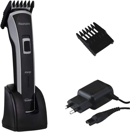 Kubra KB-6166 Fully Washable with Charging Dock Beard Trimmer for Men, 1 Year Warranty (Black)