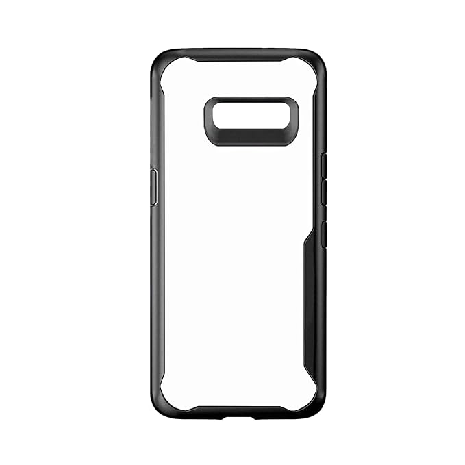 Amazon Brand - Solimo Acrylic 360 Protection Border Back Cover for LG G8X ThinQ (Black)