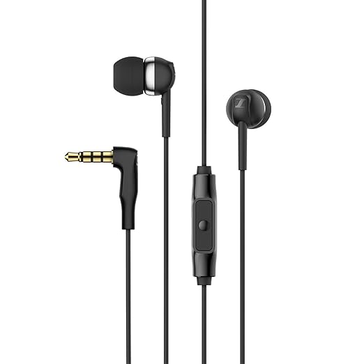 Sennheiser CX 80S in-Ear Wired Headphones with in-line One-Button Smart Control with Microphone, 3 Ear Adapter Sizes, 2 Year Warranty, 3.5MM Jack, Superior Sound, Black