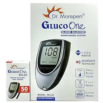 Dr. Morepen Blood Sugar Glucose Monitor with 50 Test Strips