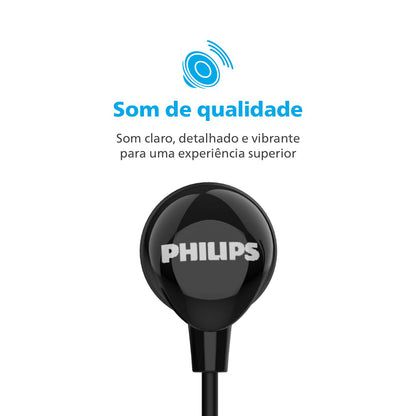 Philips Audio TAE1159BK/00 in-Ear Wired Earphones with C-Type Jack, 10mm Drivers, Inline Mic, Powerful Bass and Clear Sound, Tangle Free 1.2m Cable and 3 x Inter Changeable Ear Tips (Black)