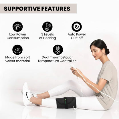 Premium Orthopaedic BLACK OLIVE® Electric Heating Belt for Back Pain + Period Cramps Relief | LARGE SIZE | Pain Relief Heating Belt with Temperature Controller for Lower Back, Knee, Shoulder, Cramps, and Neck Pain Relief | Velvet Black