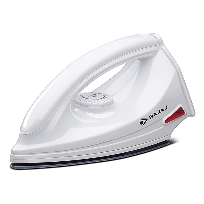 Bajaj DX-6 1000W Dry Iron with Advance Soleplate and Anti-bacterial German Coating Technology, White