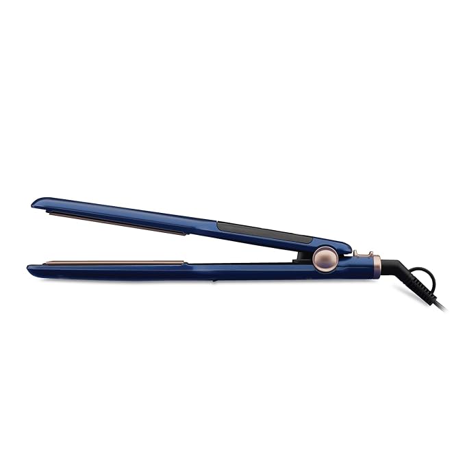 Morphy Richards Keraflow HS4501 Keratin Wide Plate Digital Hair Straightener | Floating Keratin Ceramic Plates | 9 Temp Settings | 2-Yr Warranty By Brand | Blue & Rose Gold