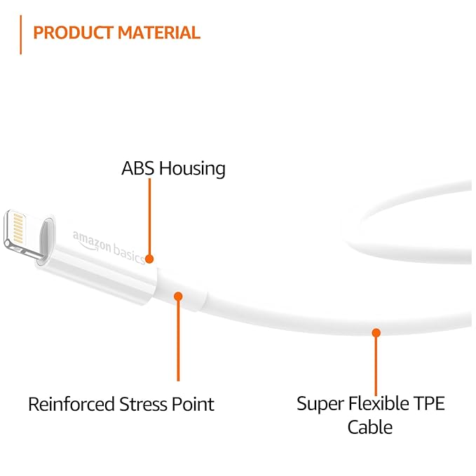 AmazonBasics Tpe Type-C To Lightning Cable | 20W Fast Charging, 480Mbps Data Transfer Speed | Compatible With Iphone, Ipad Air, Pro, Mini, Ipad | 1 Meter (White)