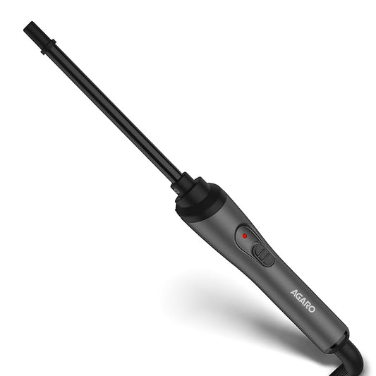 AGARO HC8001 Hair Curler With 10MM Barrel, Rod, Tong, Chopstick Hair Curler, Ceramic Coated Plates, Cool Touch Tip, Fast Heating, For Women, Maggie Curl, Hair Curling, Styling, Grey & Black