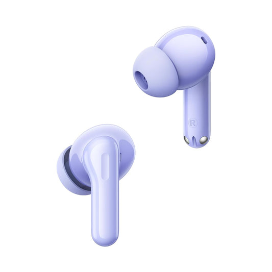 Realme Buds T200 True Wireless Earbuds with Hi-Res Audio, 12.4mm Dynamic Bass Drivers, 32 dB ANC, Quad Mic, 45ms Latency, Upto 50 Hrs Playback, Fast Charge, IP55 Rated, BT 5.4 (Dreamy Purple)