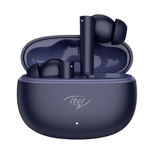 itel Buds Ace 2 TWS Earbuds - Quad Mic ENC, 13mm Bass Boost Drivers, 50 Hours Playtime, Fast Charging, IPX5 Water Resistant, Bluetooth 5.0, Type-C Charging (Blue)