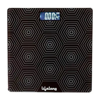 Lifelong LLWS18 Digital Weighing Scale|Glass Weighing Scale Machine|Electronic Bathroom Scales & Weight Machine for Home & Human Balance & Battery included (Black)