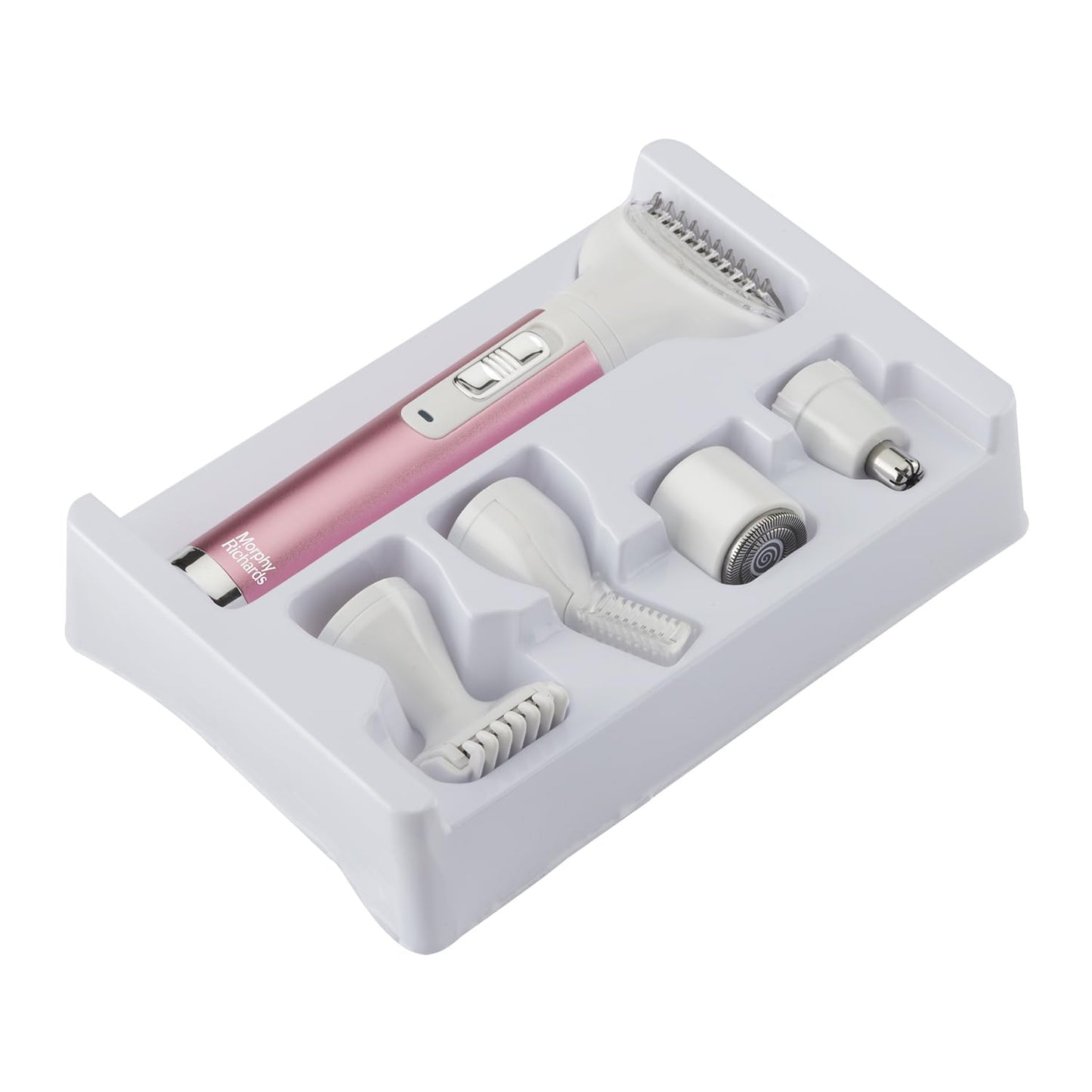 Morphy Richards iDazzle 5-in-1 Grooming Kit | Face & Body Hair Trimmer for Women | Rechargeable | Hair Removal Machine for Women | Pink