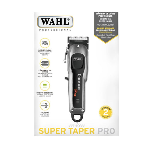 WAHL Super Taper Pro Professional Lithium-Ion Cord/Cordless Clipper, BLDC Powerful 5800 RPM Motor, 2x Motor Life & Quiter Operation,Taper Blades, Smart LED Indicator, 4 Hours Runtime 08592-024