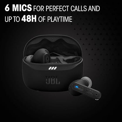 JBL Tune Beam 2 TWS, ANC Earbuds, 48Hr Playtime,Dual Connect, Ambient Aware, Relax Mode, Customized EQ with Headphones App, 6 Mics for Clear Calls, Spatial Sound, Personi-Fi 3.0 (Black)