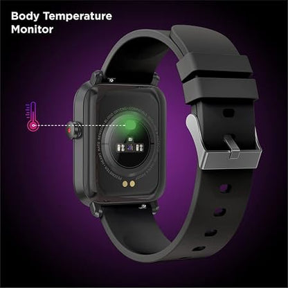 SYSKA Pluto SW250 Smart Watch Premium Metal Body, 1.69" Display, 200+ Cloud & Customizable Watch Faces, Smart Notifications for Calls, SMS, Whatsapp with Battery Runtime-Upto 10 Days (Space Black)