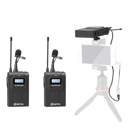 Boya by-WM8 Pro-K2 UHF Omnidirectional Dual-Channel Wireless Microphone System with One Receiver and Two Transmitter (Black)