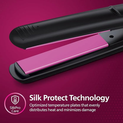 Philips Selfie Hair Straightener I Minimized Heat Damage with SilkPro Care I Ceramic Coated Plates I No.1 Preferred Hair Styling Appliance Brand I HP8302/06