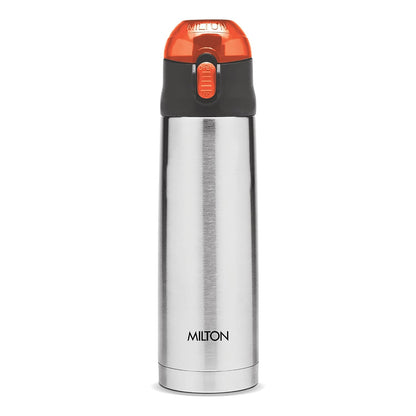 Milton Crown 600 Thermosteel 24 Hours Hot and Cold Water Bottle, 500 ml, Steel Plain |Easy to Carry | Office Bottle | Hiking | Trekking | Travel Bottle | Gym | Home | Kitchen Bottle