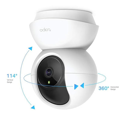 Tapo TP-Link C200 360° 2MP 1080p Full HD Pan/Tilt Home Security Wi-Fi Smart Camera| Alexa Enabled| 2-Way Audio| Night Vision| Motion Detection| Sound and Light Alarm| Indoor CCTV White