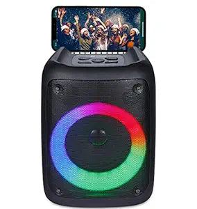 Roll over image to zoom in Zoook Music Blaster Bluetooth Party Speaker 14 watts Karaoke/USB/TF/AUX/Mic Input/RGB Lights/Bluetooth 5.0/Top Control Panel - (Black)