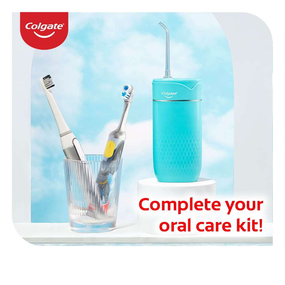 Colgate Blast Cordless Water flosser (Teal) | Blast Away Plaque Between Teeth & Gums | Helps to Promote Gum Health (1 water flosser, 2 nozzles, 1 USB charging cord)